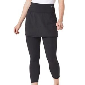 Zuda Z-Move Cropped Skirted Leggings Size XL Petite Black Pull On‎ stretchy